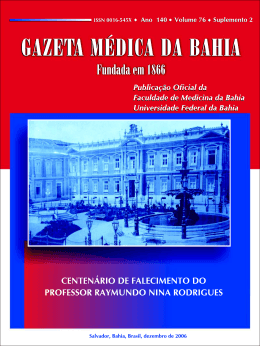 Suplemento 2, vol. 76 - Faculdade de Medicina da Bahia