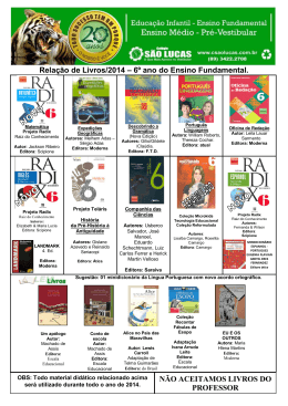 Relação de Livros/2014 – 6º ano do Ensino Fundamental. NÃO