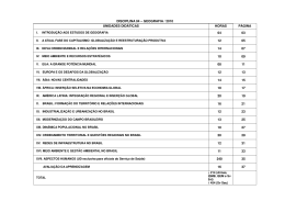 DISCIPLINA 04 &ndash; GEOGRAFIA / 2010 UNIDADES