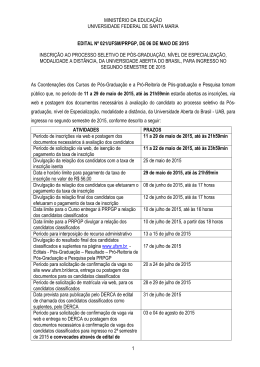 1 MINIST&Eacute;RIO DA EDUCA&Ccedil;&Atilde;O UNIVERSIDADE FEDERAL