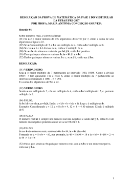 1 RESOLUÇÃO DA PROVA DE MATEMÁTICA DA FASE 1 DO