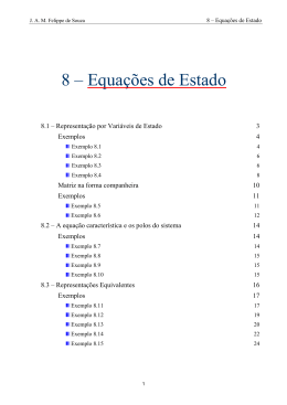 8 &ndash; Equa&ccedil;&otilde;es de Estado