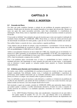9 - Risco e incerteza