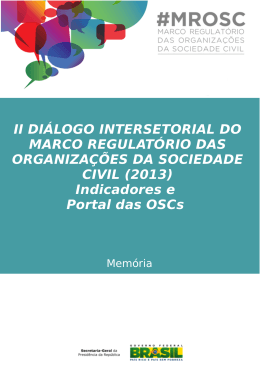 II DIÁLOGO INTERSETORIAL DO MARCO