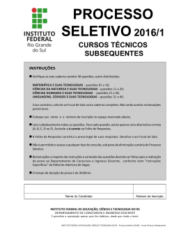 Prova dos Cursos Subsequentes