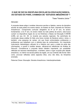 O QUE SE DIZ DA DISCIPLINA ESCOLAR DA