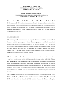 Edital Licenciatura em Educa&ccedil;&atilde;o do Campo