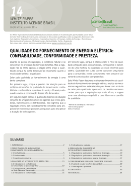qualidade do fornecimento de energia el&eacute;trica