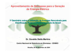 Aproveitamento da Biomassa para a Geração de Energia Elétrica