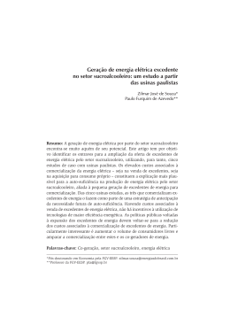 Gera&ccedil;&atilde;o de energia el&eacute;trica excedente no setor