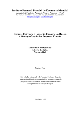 Energia El&eacute;trica e infla&ccedil;&atilde;o cr&ocirc;nica no Brasil
