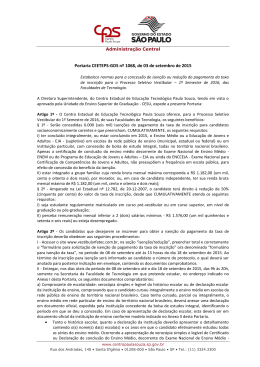 Portaria CEETEPS GDS - ISEN&Ccedil;&Atilde;O 1068-2015