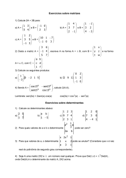 Exerc&iacute;cios sobre matrizes 45 31 &minus; 32 01