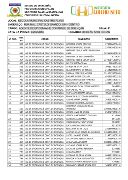 Listagens de Locais de Prova