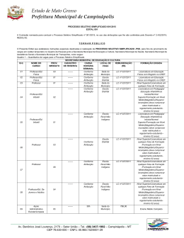 Edital - Pref. de Campin&aacute;polis-MT