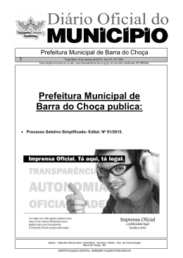 Prefeitura Municipal de Barra do Cho&ccedil;a publica: