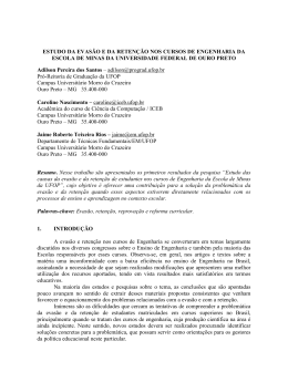 estudo da evas&atilde;o e da reten&ccedil;&atilde;o nos cursos de