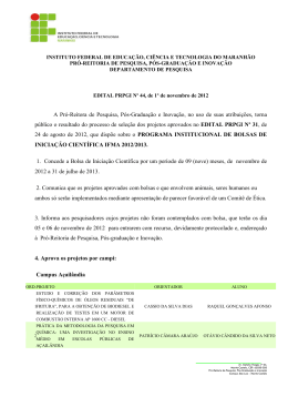 EDITAL PRPGI N&ordm; 44, de 1&ordm; de novembro de 2012