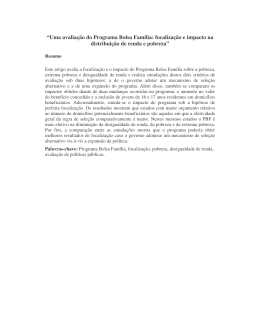 &ldquo;Uma avalia&ccedil;&atilde;o do Programa Bolsa Fam&iacute;lia: focaliza&ccedil;&atilde;o e impacto