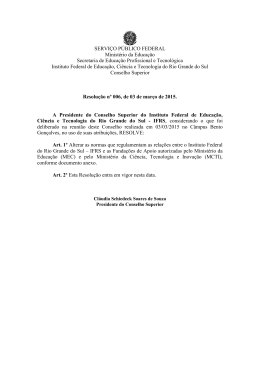 SERVI&Ccedil;O P&Uacute;BLICO FEDERAL Minist&eacute;rio da Educa&ccedil;&atilde;o