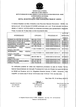 SERVIÇO PÚBLICO FEDERAL MINISTERIO DO MEIO