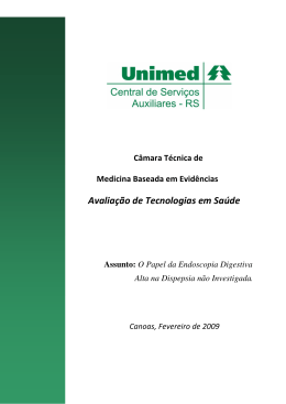 Endoscopia Digestiva Alta na Dispepsia n&atilde;o Investigada