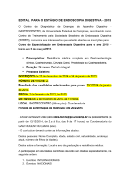 EDITAL PARA O EST&Aacute;GIO DE ENDOSCOPIA DIGESTIVA