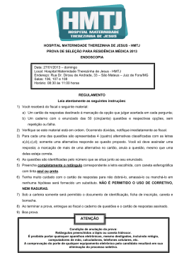 prova endoscopia 2013 - Hospital Maternidade Therezinha de