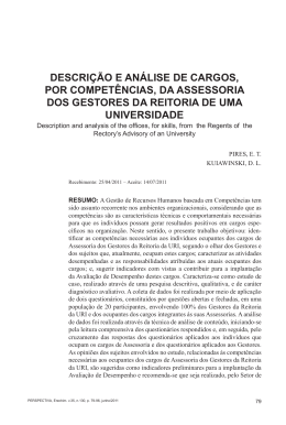 descrição e análise de cargos, por competências, da