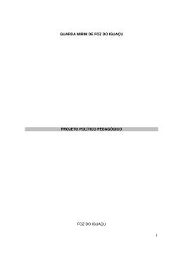 Projeto Pol&iacute;tico Pedag&oacute;gico - Guarda Mirim de Foz do Igua&ccedil;u