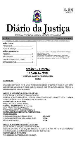 DJ 3539 - Tribunal de Justi&ccedil;a do Estado do Tocantins