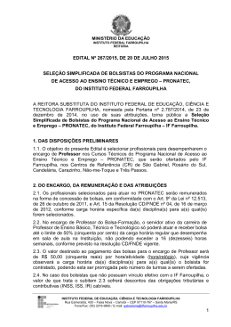 EDITAL Nº 267/2015, DE 20 DE JULHO DE 2015