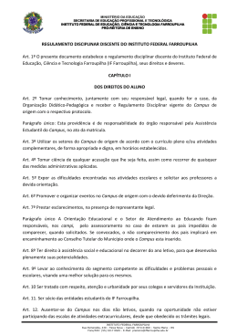 Regulamento Disciplinar Discente - Instituto Federal de Educa&ccedil;&atilde;o