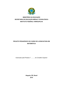 MINISTÉRIO DA EDUCAÇÃO SECRETARIA DE