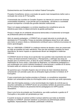 Esclarecimentos aos Conselheiros do Instituto Federal Farroupilha