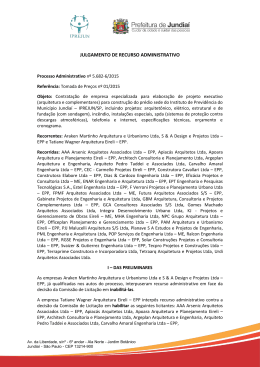 JULGAMENTO DE RECURSO ADMINISTRATIVO