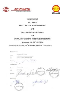 AGREEMENT BETWEEN SHELL BRASIL PETR&Oacute;LEO