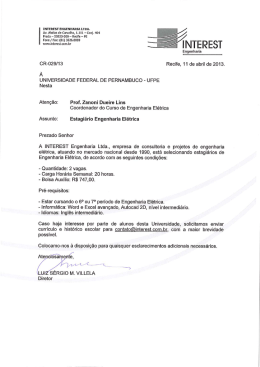 INTEREST ENGENHARIA LTDA. - Universidade Federal de