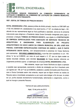 Recurso Administrativo – Empresa: Estel Engenharia