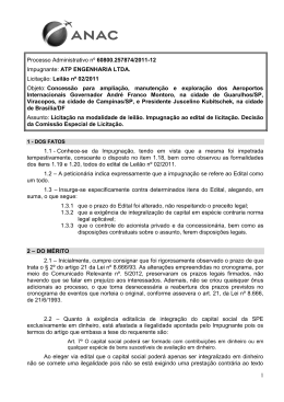 Decis&atilde;o da Comiss&atilde;o de Licita&ccedil;&atilde;o