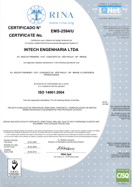 EMS-2594/U INTECH ENGENHARIA LTDA CERTIFICATE No