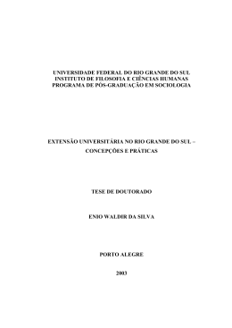 Extens&atilde;o Universit&aacute;ria &ndash; Concep&ccedil;&otilde;es e Pr&aacute;ticas