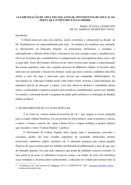 ALFABETIZA&Ccedil;&Atilde;O DE ADULTOS NOS ANOS 60