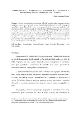 um olhar sobre o diálogo entre universidade e comunidade a partir