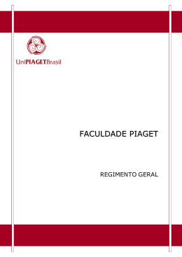 Regimento Geral - Faculdade Piaget