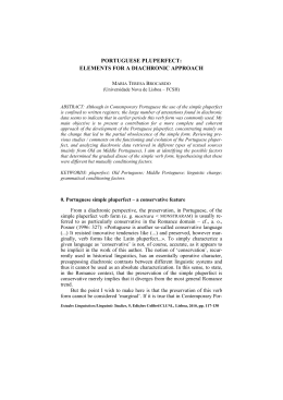 portuguese pluperfect: elements for a diachronic approach