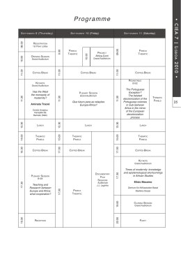 Programme - Centro de Estudos Africanos do ISCTE/IUL