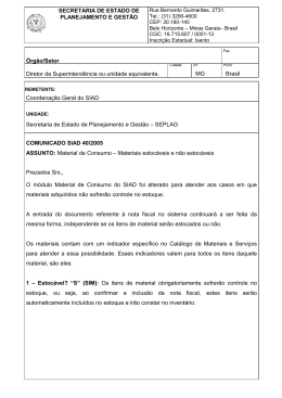 40/2005:Material de Consumo &ndash; Materiais estoc&aacute;veis e n&atilde;o