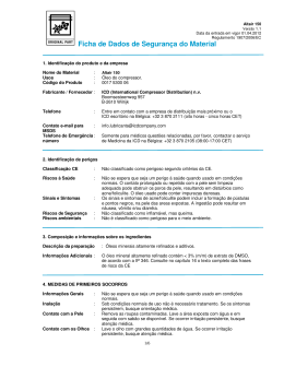 Ficha de Dados de Seguran&ccedil;a do Material