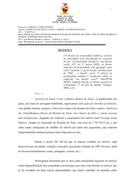 Senten&ccedil;a Fazenda Santa M&ocirc;nica